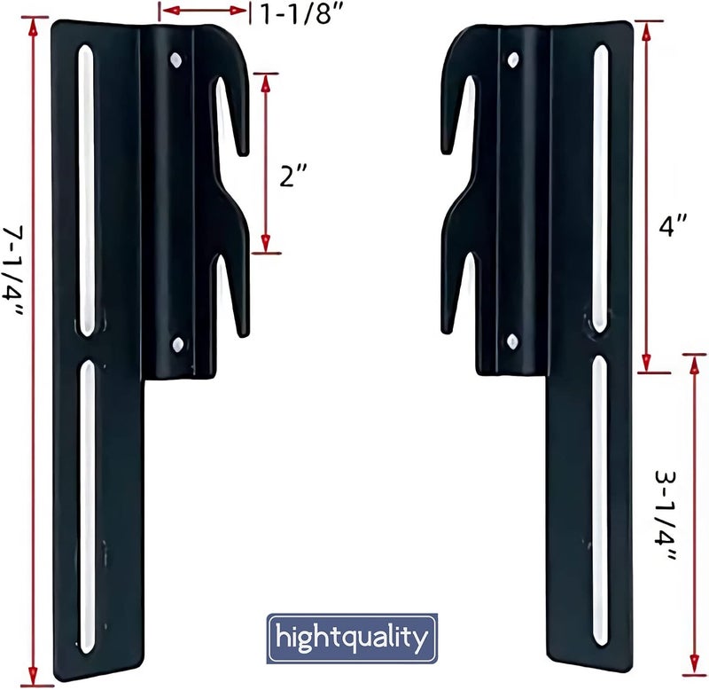 ruiru bro 4pcs 711 Bolt-On to Hook-On Bed Frame Conversion Brackets for Headboard or Footboard,Bed Hook Adapter kit with Hardware, Hook on Bed Rails Brackets(Black) - Image 4